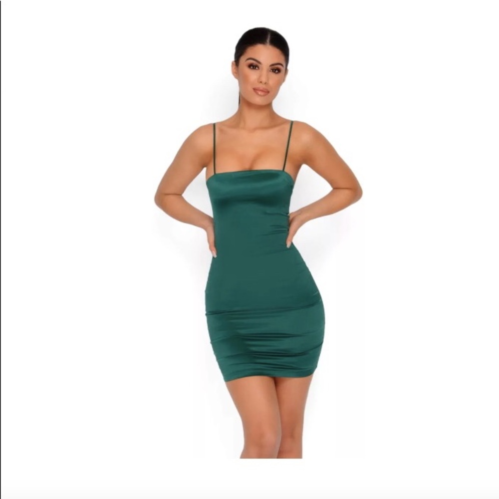 oh POLLY Satin Mini Bodycon Dress